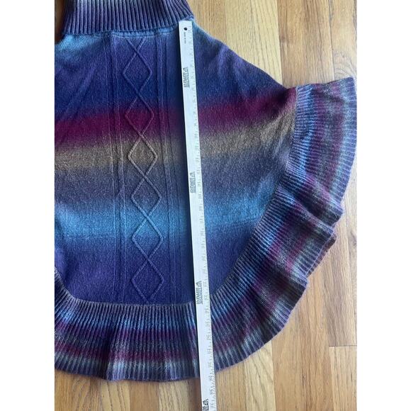 Nostalgia Colorful Shawl Turtle Neck Poncho Size Medium Made In India Rayon - Picture 4 of 10